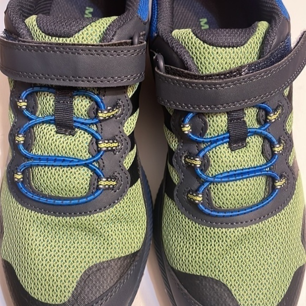 Merrell Big Kid's Nova 2 Sneaker Blue hook loop closure blue green shoe Sz 6.5M - Picture 9 of 14